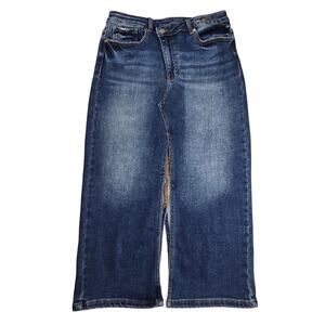 Insane Gene Women's Crossover Midi Skirt, Medium Dark Wash, Western NWT 30